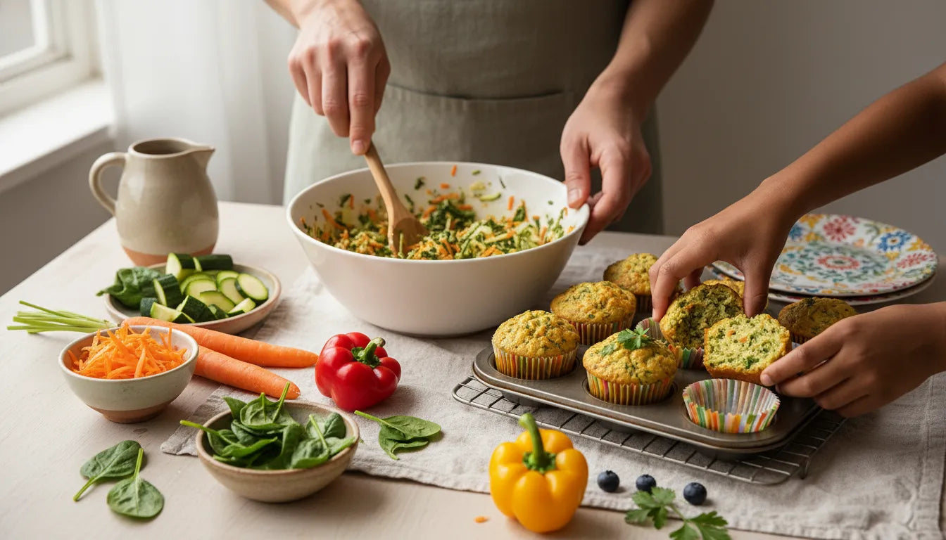 Healthy and Tasty Vegetable Muffins for Kids | I'm the Chef Too