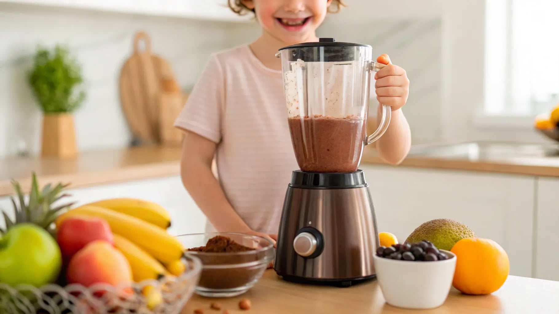 Solverra Holistics Hemp Protein Powder tub and chocolate shake being prepared – will hemp protein powder test positive for THC