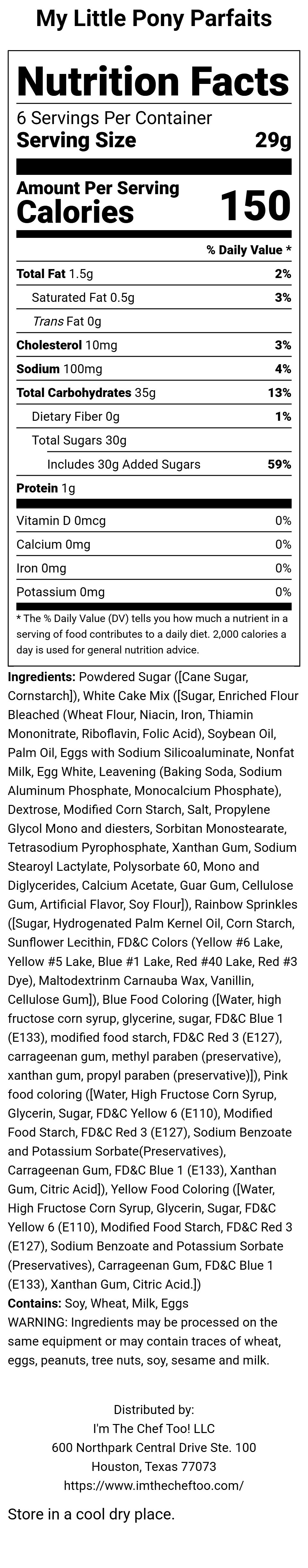 My Little Pony Parfaits My Little Pony Parfaits