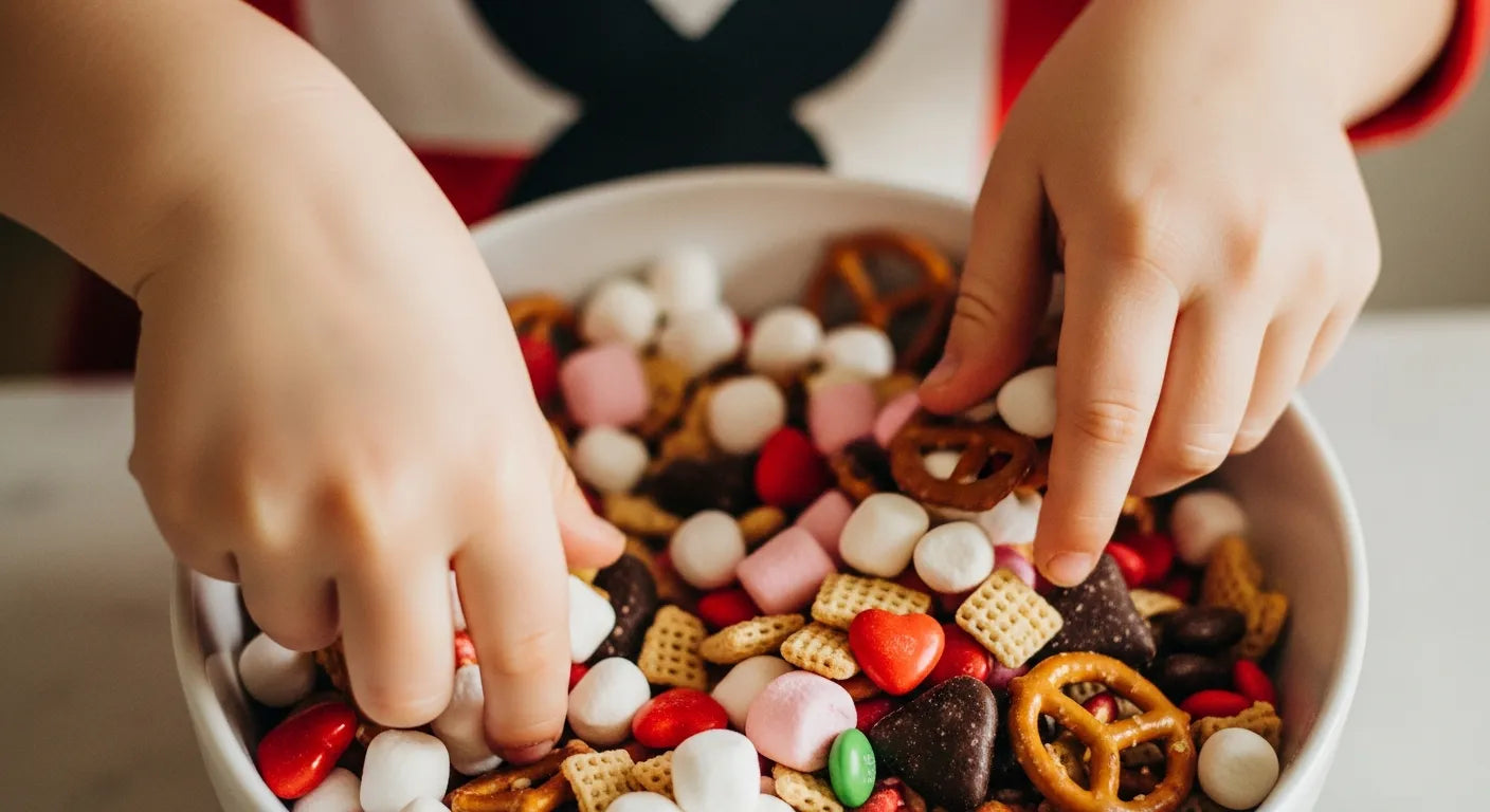 Homemade Valentines Snack Mix for Kids: Sweet STEM Fun | I'm the Chef Too
