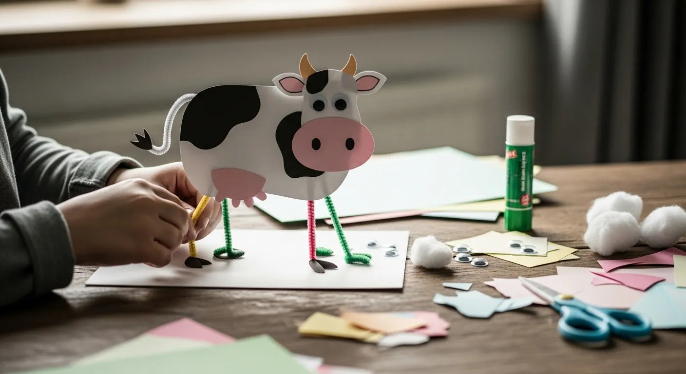 Triangle Cowcraft 15 Creative Cow Craft for Kids: Fun Farm-Themed Ideas
