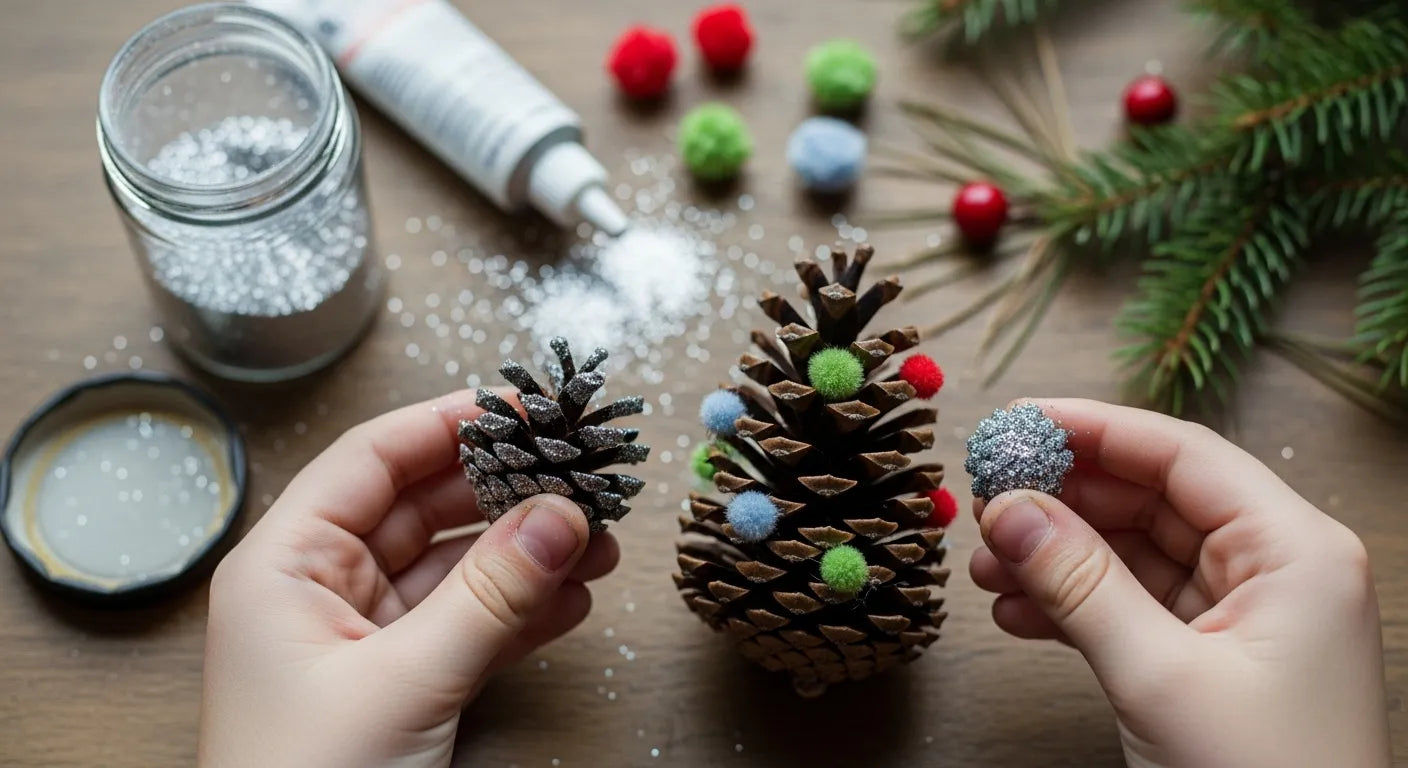 Sparkling Pine Cone Christmas Tree Craft for Kids | I'm the Chef Too