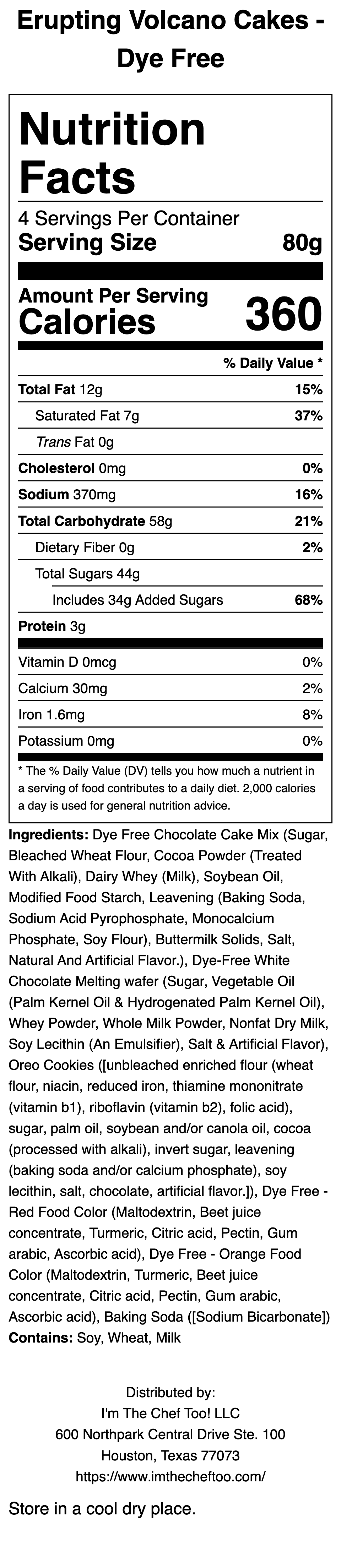 Dye Free Erupting Volcano Cakes Kit