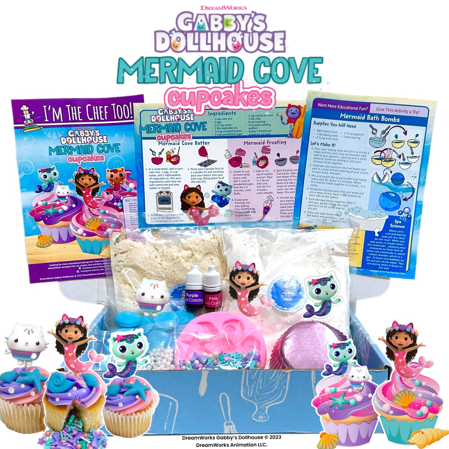 PRE ORDER-NEW! Gabby’s Dollhouse Mermaid Cove Cupcakes