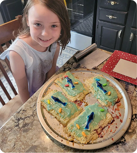 Happy family baking