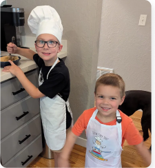 Happy family baking